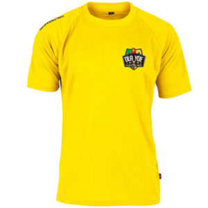 DLAvsYDE warm-up shirt men short sleeves purple/gold/red